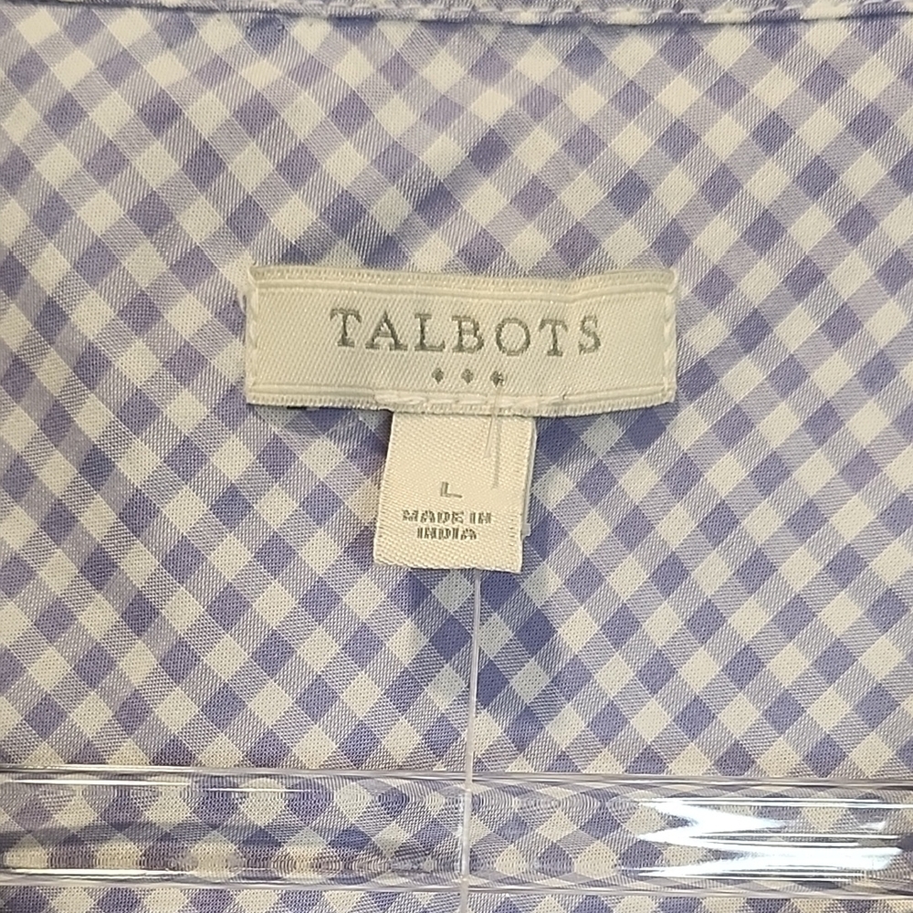 Talbots Light Purple and White Gingham Button-Down Shirt - Picture 2 of 10